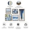 Blue Bliss Abstract 5 Piece Gallery Framed Canvas Wall Art Set