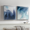 Blue Lagoon Abstract 2 Piece Framed Canvas Wall Art Set