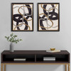 Moving Midas Gold Foil Abstract 2 Piece Framed Canvas Wall Art Set