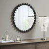 Marlowe Beaded Round Wall Mirror Black