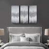 Luminous Heavily Embellished 3 Piece Canvas Wall Art Set Grey