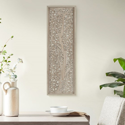Madison Park Laurel Branches Tree Design Framed Wall Art Natural