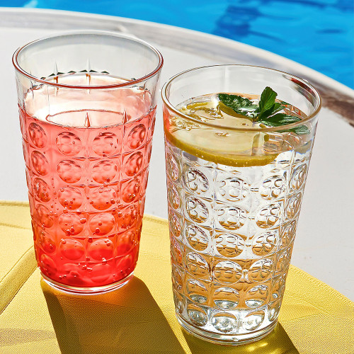 Kate Aspen Hobnail Clear 19 oz Acrylic Drinking Glasses Set of 8 Kate Aspen Hobnail Clear 19 oz Acrylic Drinking Glasses Set of 8