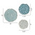 Madison Park Rossi Textured Feather 3 Piece Metal Disc Wall Decor Set Blue