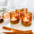 Vintage Amber Glass Tea Light Holder Set