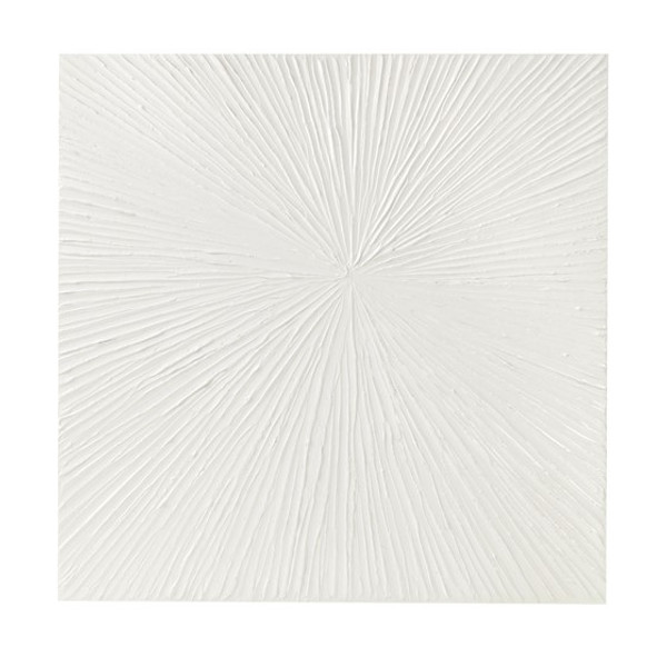 Sunburst Hand Painted Dimensional Resin Wall Art White