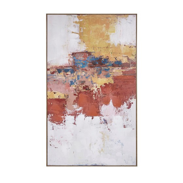 Tribeca Hand Embellished Abstract Framed Canvas Wall Art