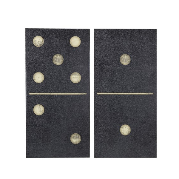 Two Black Dominos 2 Piece Canvas Wall Art Set