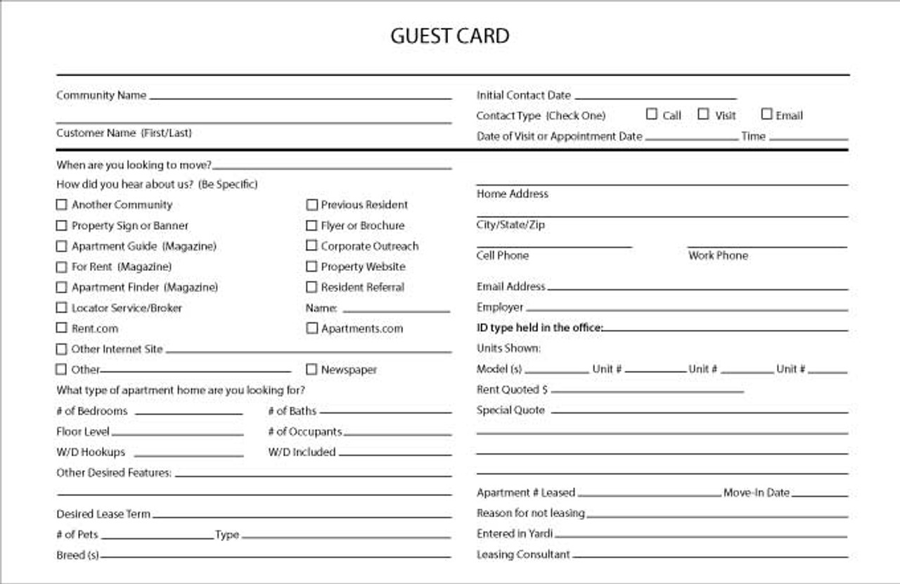 Guest Card 5 5 x8 5 500 Foxsprint Inc Guest Card 5 5 x8 5 500 Foxsprint Inc