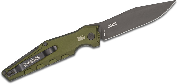 Kershaw Knives: Launch 7 - Olive Green Aluminum - Black DLC - 7900OL