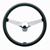 Steering Wheel - Classic - 13-1/2 in Diameter - 3-1/2 in Dish - 3-Spoke - Black Foam Grip - Steel - Chrome - Each