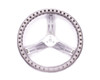 Steering Wheel - 15 in Diameter - 2-1/2 in Dish - 3-Spoke - Drilled / Shot Peened Grip - Aluminum - Natural - Each