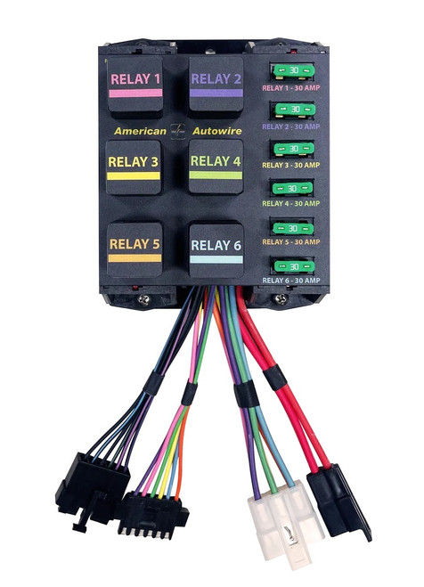 Relay Panel - 6 Bank - 40 amps - 12V - Wiring Included - Universal - Kit