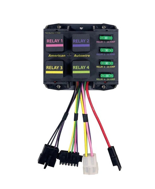Relay Panel - 4 Bank - 40 amps - 12V - Wiring Included - Universal - Kit Relay Panel - 4 Bank - 40 amps - 12V - Wiring Included - Universal - Kit