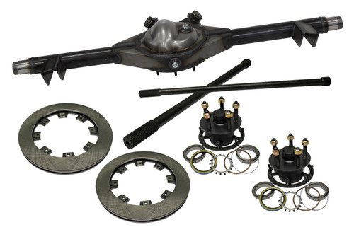 Rear Axle Housing - Ford 9 in Floater - 60 in Wide - Centered - 3 in Tubes - 5 x 5 in Hub - 0.810 in Thick Rotors - Steel - Natural - Each