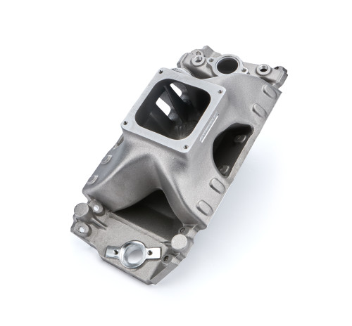 Intake Manifold - Dominator Flange - Single Place - Oval Port - Aluminum - Natural - Big Block Chevy - Each Intake Manifold - Dominator Flange - Single Place - Oval Port - Aluminum - Natural - Big Block Chevy - Each