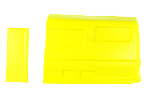 Nose - Dominator SS - Driver Side - Fender Extension Included - Plastic - Fluorescent Yellow - Universal - Street Stock - Kit