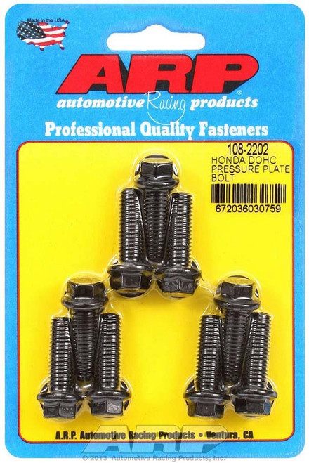 Pressure Plate Bolt Kit - High Performance Series - 8 mm x 1.25 Thread - Hex Head - Washers Included - Chromoly - Black Oxide - Honda B-Series - Set of 9