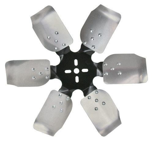 Mechanical Cooling Fan - Rigid Race - 17 in Fan - 6 Blade - 5/8 in Pilot - Universal Bolt Pattern - Steel Hub / Aluminum Blades - Black / Natural - Each
