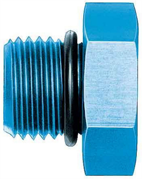 Fitting - Plug - 3 AN - O-Ring - Hex Head - Aluminum - Blue Anodized - Each