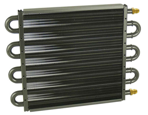 Fluid Cooler - 13.5 x 10.25 x 0.75 in - Tube Type - 6 AN Male Inlet / Outlet - Aluminum / Copper - Black Powder Coat - Universal - Each
