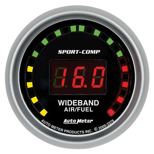 Air-Fuel Ratio Gauge - Sport-Comp - Wideband - 10:1-17:1 AFR - Electric - Digital - 2-1/16 in Diameter - Black Face - Each