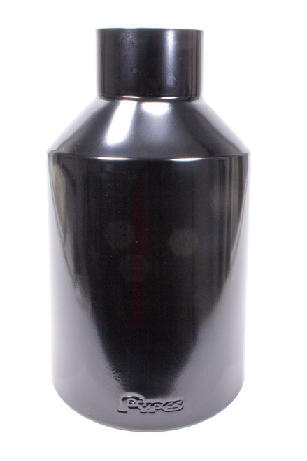 Exhaust Tip - Phantom Series Monster - Weld-On - 5 in OD Inlet - 10 in Round Outlet - 18 in Long - Single Wall - Rolled Edge - Angled Cut - Stainless - Black Powder Coat - Each Exhaust Tip - Phantom Series Monster - Weld-On - 5 in OD Inlet - 10 in Round Outlet - 18 in Long - Single Wall - Rolled Edge - Angled Cut - Stainless - Black Powder Coat - Each