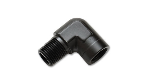 Fitting - Adapter - 90 Degree - 1/8 in NPT Female to 1/8 in NPT Male - Aluminum - Black Anodized - Each