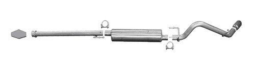Exhaust System - Single Exhaust - Cat-Back - 2-1/2 in Tailpipe - 3-1/2 in Tips - Stainless - Polished - Toyota Midsize Truck 2005-15 - Kit