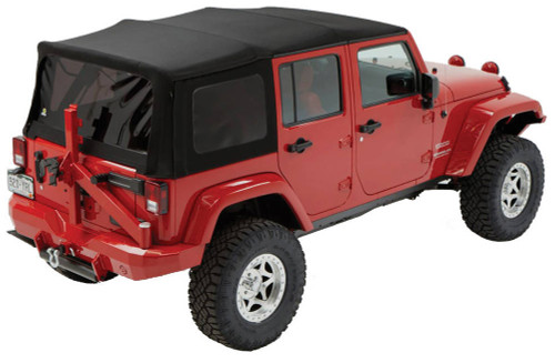Soft Top - Supertop NX - Tinted Windows - Top / Frame - Cloth / Plastic - Black - 4-Door - Jeep Wrangler JK 2007-16 - Kit