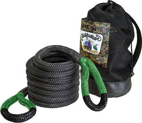 Tow Rope - Jumbo Bubba - 1-1/2 in Diameter - 30 ft Long - 74000 lb Breaking Strength - Nylon - Green Eyes - Each