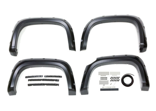 Fender Flare - Pocket Style - Front / Rear - 1.6 in Wide Front - 1.7 in Wide Rear - Plastic - Black - 61 in Bed - GM Midsize Truck 2015-17 - Kit