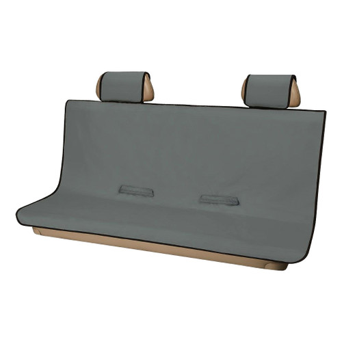 Seat Cover - Seat Defender - Waterproof - Hook and Loop Attachment - 58 x 63 in Wide - Rubber Backing - Fabric - Gray - Bench Seat - Universal - Kit