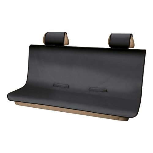 Seat Cover - Seat Defender - Waterproof - Hook and Loop Attachment - 58 x 63 in Wide - Rubber Backing - Fabric - Black - Bench Seat - Universal - Kit
