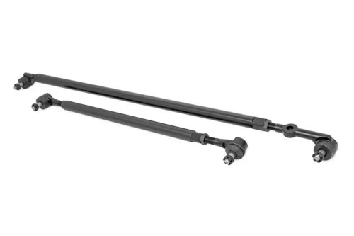 Steering and Stabilizer Kit - Heavy Duty - Drag Link / Tie Rods / Hardware Included - Steel - Black Paint - Jeep Cherokee XJ / Wrangler TJ 1984-2006 - Kit
