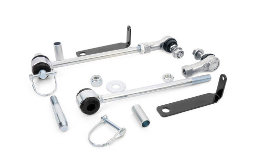 Sway Bar Disconnect Kit - Front - 3-6 in Suspension Lift - Steel / Rubber - Zinc Oxide / Black - Jeep Grand Cherokee 1999-2004 - Kit