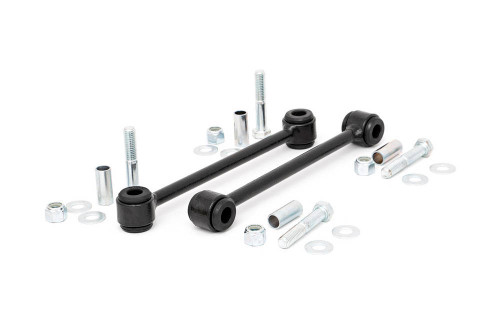 Sway Bar Links - Rear - 2.5-4 in Suspension Lift - Steel / Rubber - Black / Black Powder Coat - Jeep Wrangler JK 2007-18 - Kit