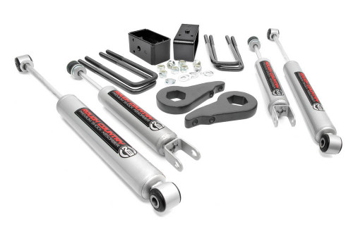 Suspension Leveling Kit - 2-1/2 in Lift - Hardware / Shocks / Spacers - Front / Rear - GM Fullsize Truck 1999-2007 - Kit Suspension Leveling Kit - 2-1/2 in Lift - Hardware / Shocks / Spacers - Front / Rear - GM Fullsize Truck 1999-2007 - Kit