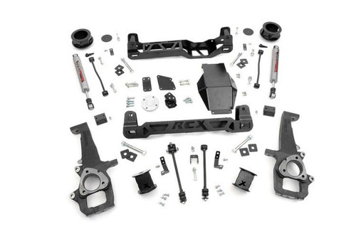 Suspension Lift Kit - 4 in Lift - Brackets / Bushings / Crossmembers / Hardware / Shocks / Spacers - Dodge Ram Fullsize Truck 2012-14 - Kit