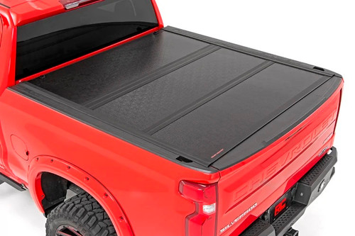 Tonneau Cover - Folding - Clamp-On - Aluminum - Black - 5 ft 8 in Bed - GM Fullsize Truck 2019-22 - Kit