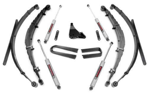Suspension Lift Kit - 4 in Lift - Leaf Springs / Brackets / Shocks / Hardware Included - Ford Fullsize Truck 1999-2004 - Kit