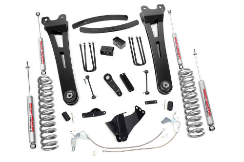 Suspension Lift Kit - 6 in Lift - Brackets / Brake Lines / Blocks / Hardware / Spacers / Springs / Shocks - Ford Fullsize Truck 2008-10 - Kit