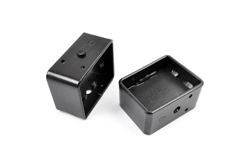 Leaf Spring Block - 4 in Height - Steel - Black Powder Coat - Pair