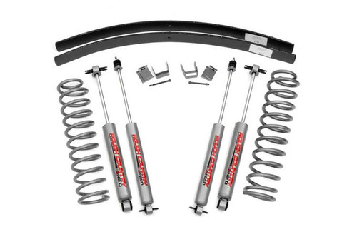 Suspension Lift Kit - 3 in Lift - Brackets / Bushings / Hardware / Springs / Shocks - Jeep Cherokee 1984-2001 - Kit