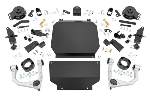 Suspension Lift Kit - 3.5 in Lift - Spacers / Control Arms / Differential Mounts / Brackets / Skid Plate / Hardware Included - Toyota Fullsize Truck 2022-23 - Kit