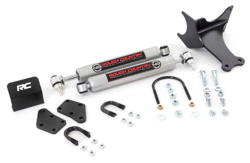 Steering Stabilizer Kit - Dual - Hardware Included - Steel - 2 to 8 inch Lift - Ford Fullsize Truck 2005-18 - Kit