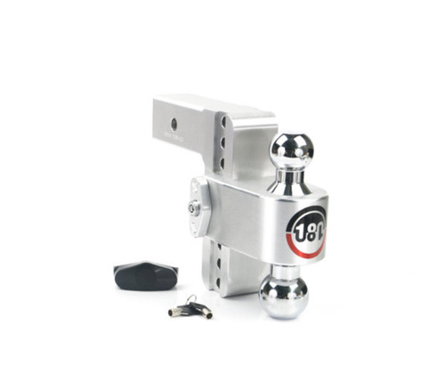 Ball Mount Hitch - 2-1/2 in Shaft - 2 / 2-5/16 in Hitch - 6 in Drop - 8000 / 18500 lb Capacity - Aluminum / Steel - Natural / Chrome - Each