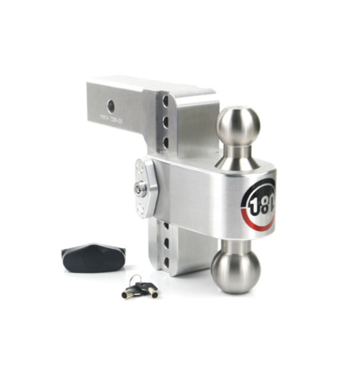 Ball Mount Hitch - 2-1/2 in Shaft - 2 / 2-5/16 in Hitch - 6 in Drop - 8000 / 18500 lb Capacity - Aluminum / Stainless - Natural - Each