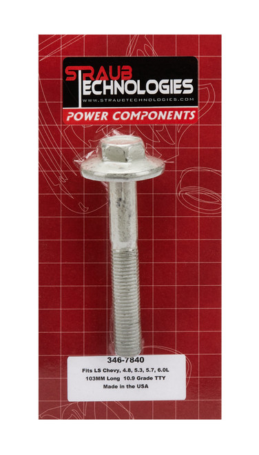 Harmonic Balancer Bolt - 16 mm x 2.00 Thread - 4.055 in Long - Hex Head - Steel - Zinc Oxide - LS1 / LS2 / LS3 / LS6 / L92 - GM LS-Series - Each