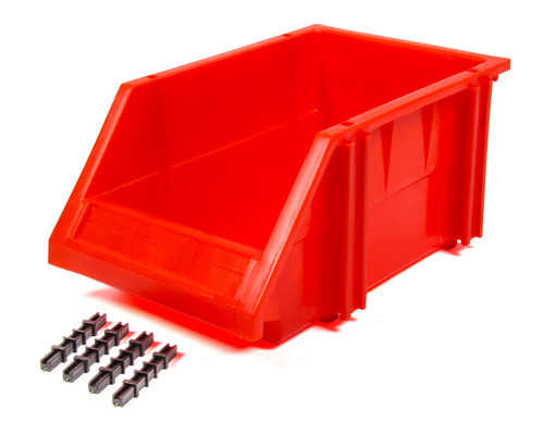 Storage Bin - 9.5 x 6.25 x 4.5 in - Plastic - Red - Each
